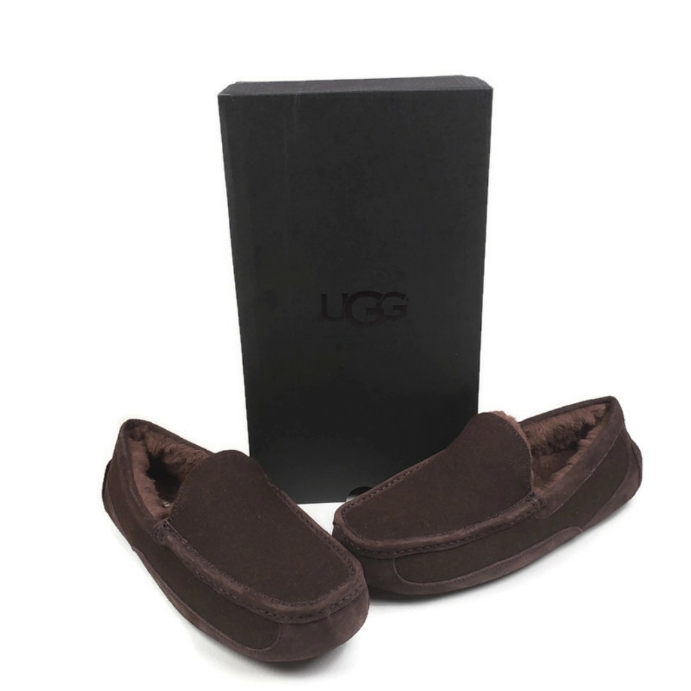 UGG Ascot Wool Suede Moc Toe Slippers Sz 10 - Picture 2 of 12